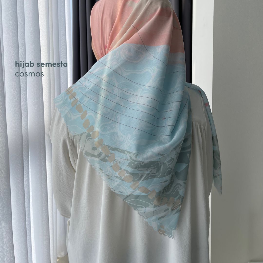 Image of Eclemix Scarf Semesta Collection | Hijab Voal Premium Segi Empat Printing motif | Sqaure Voal scraves laser cut