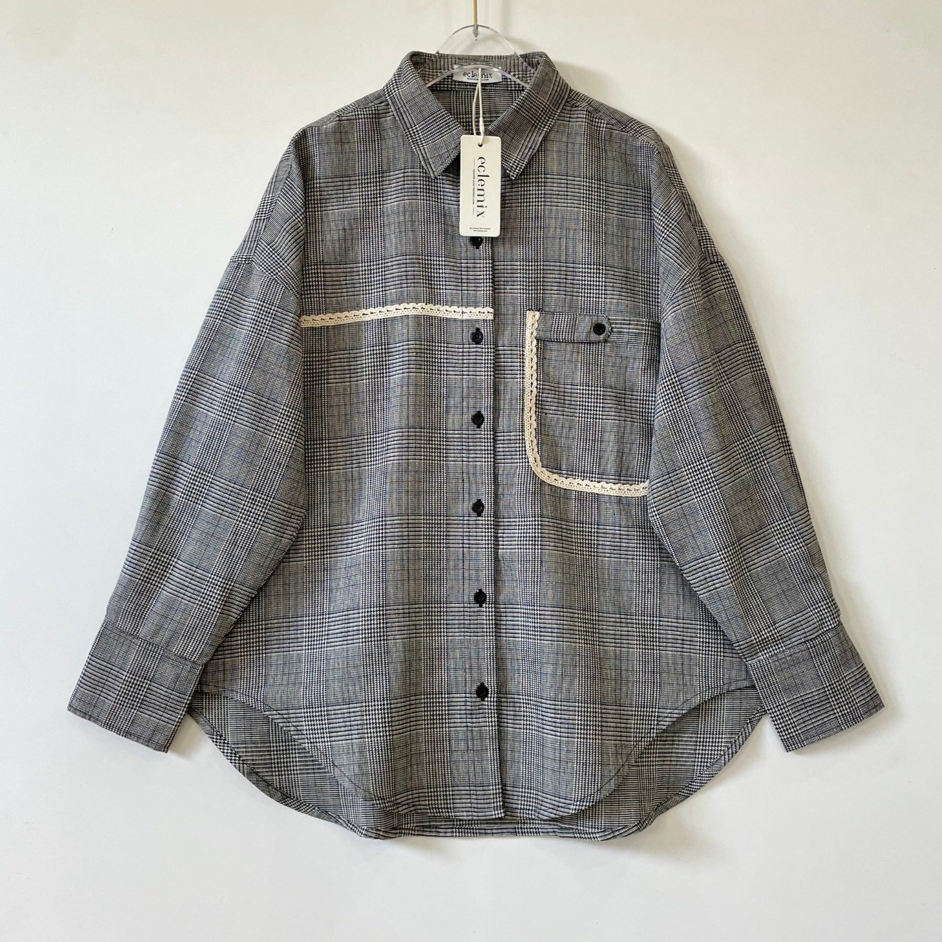 Image of Eclemix Top Heeju | Atasan Wanita Kemeja Printing Kancing Depan Lengan Panjang | Kemeja Kerja Printing