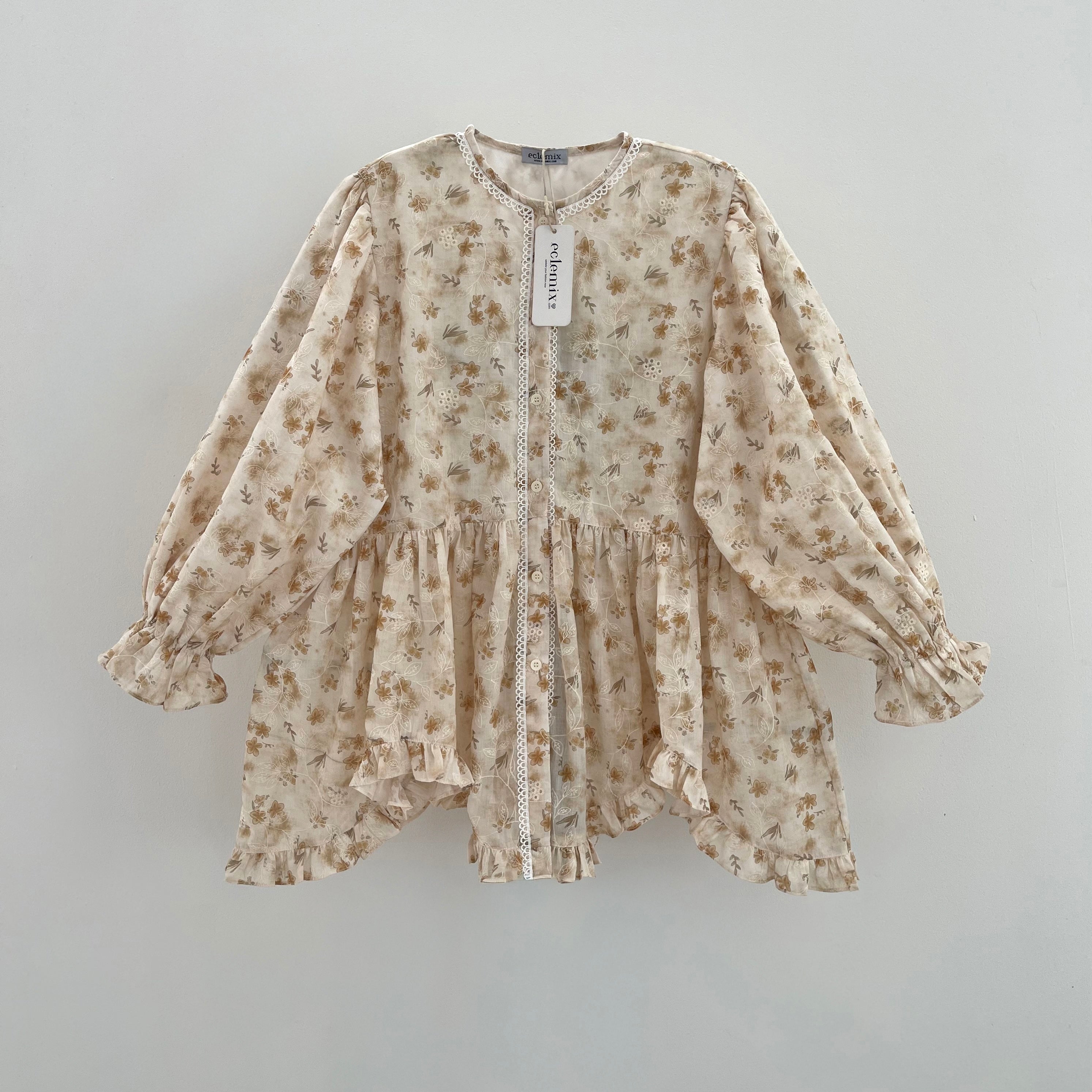 Image of Eclemix Top Hyona | Atasan Wanita Blouse Ruffle Lengan Balon