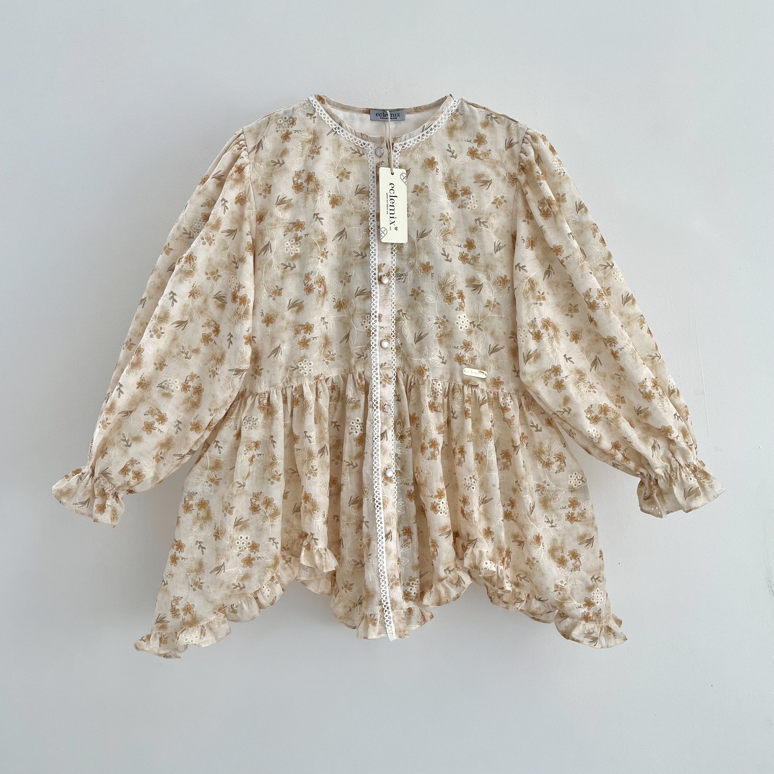 Eclemix Top Hyona | Atasan Wanita Blouse Ruffle Lengan Balon