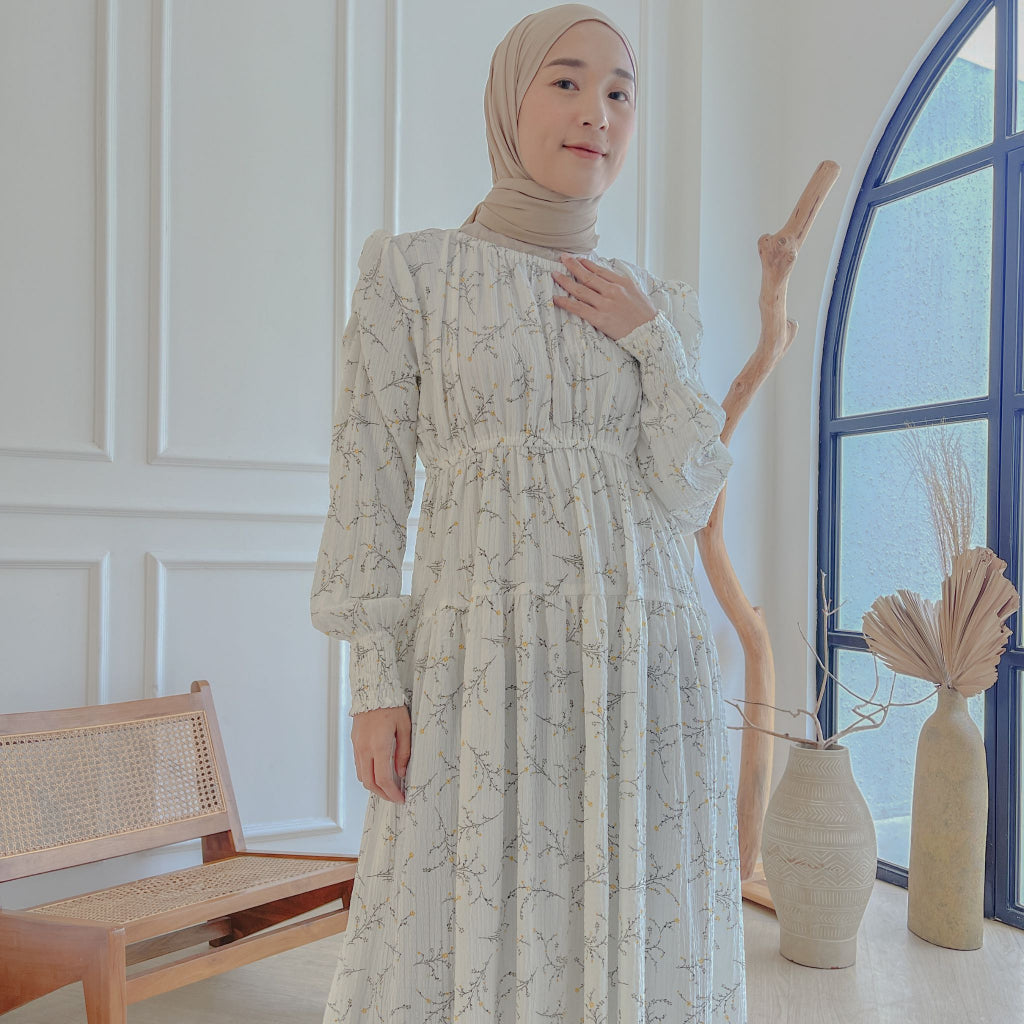 Eclemix Dress Euna |Baju Wanita Vintage Motif Bunga