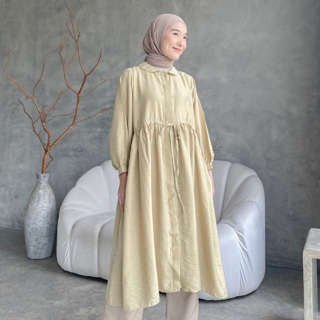 Eclemix Midi Dress Namuu | Gamis Wanita Kancing Depan