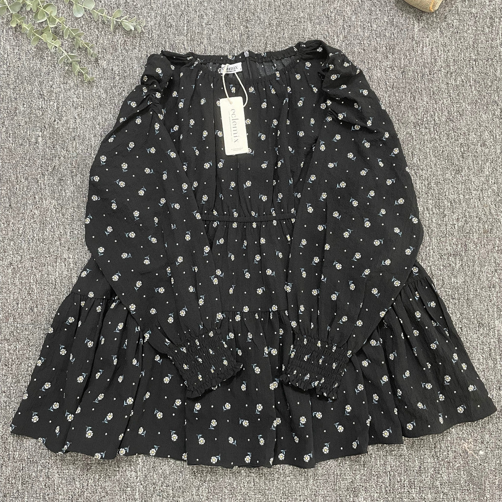 Eclemix Top Euna | Baju Wanita Vintage Motif Bunga