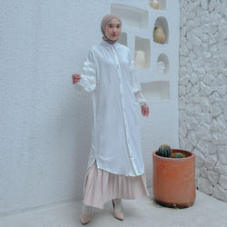 Image of Eclemix Midi Dress Zumia | Gamis Wanita Polos Kancing Depan