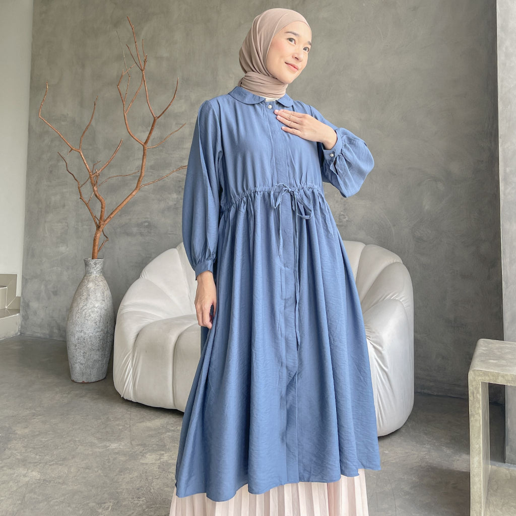 Eclemix Midi Dress Namuu | Gamis Wanita Kancing Depan