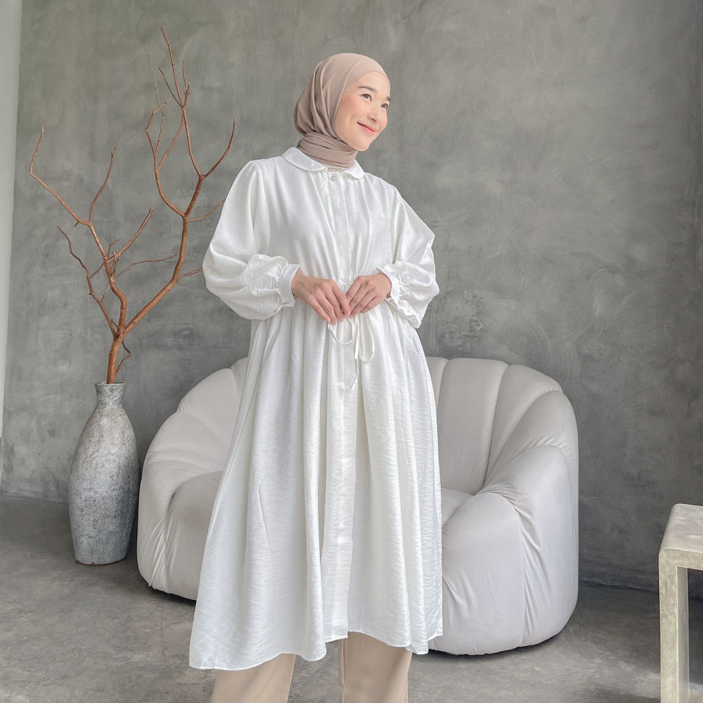 Eclemix Midi Dress Namuu | Gamis Wanita Kancing Depan