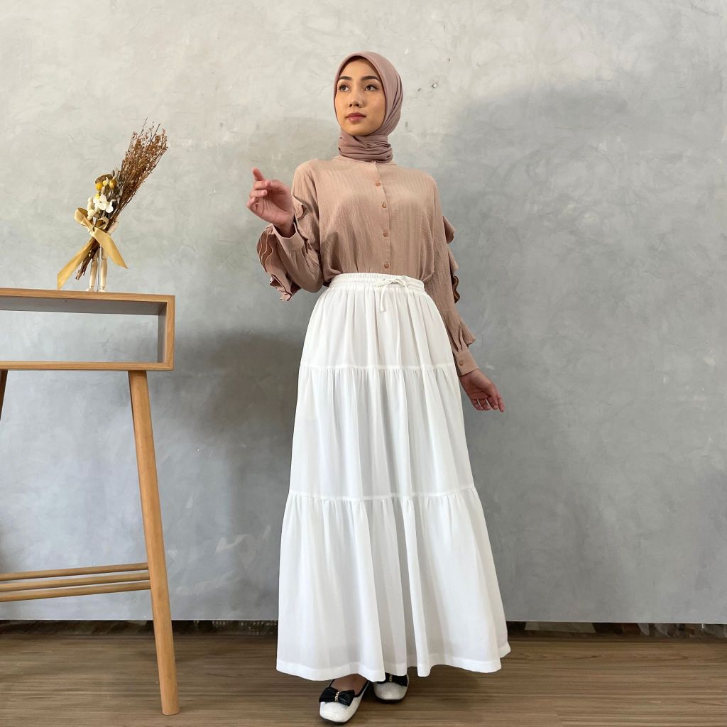 Eclemix Skirt Myomi | Rok Wanita Rampel Susun A-line