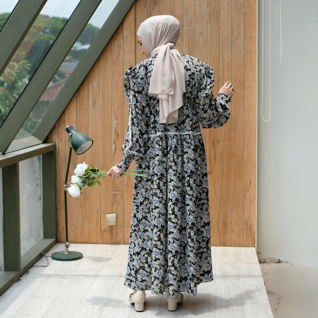 Image of Eclemix Dress Euna |Baju Wanita Vintage Motif Bunga