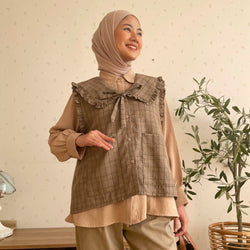 Image of Eclemix Outer Mosha |  Vest Wanita Tartan Tanpa Lengan