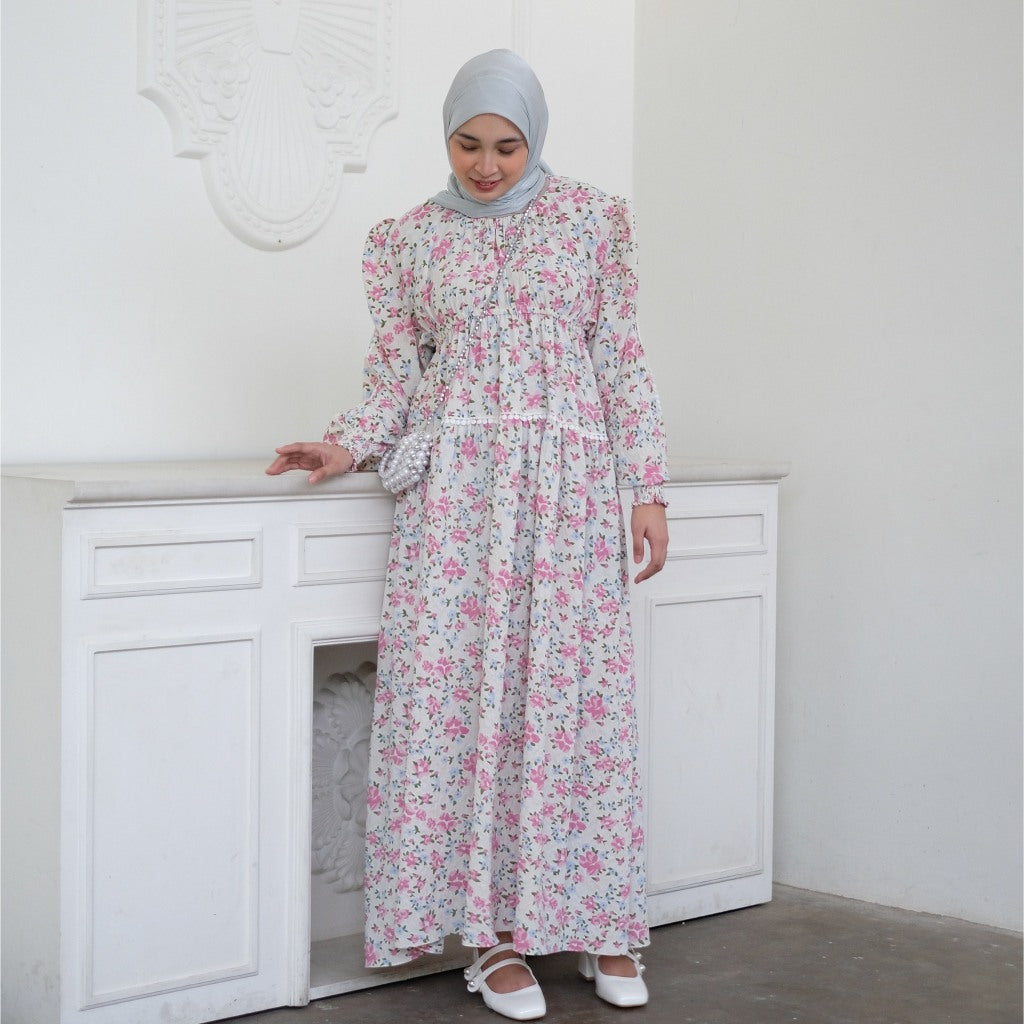 Eclemix Dress Euna |Baju Wanita Vintage Motif Bunga