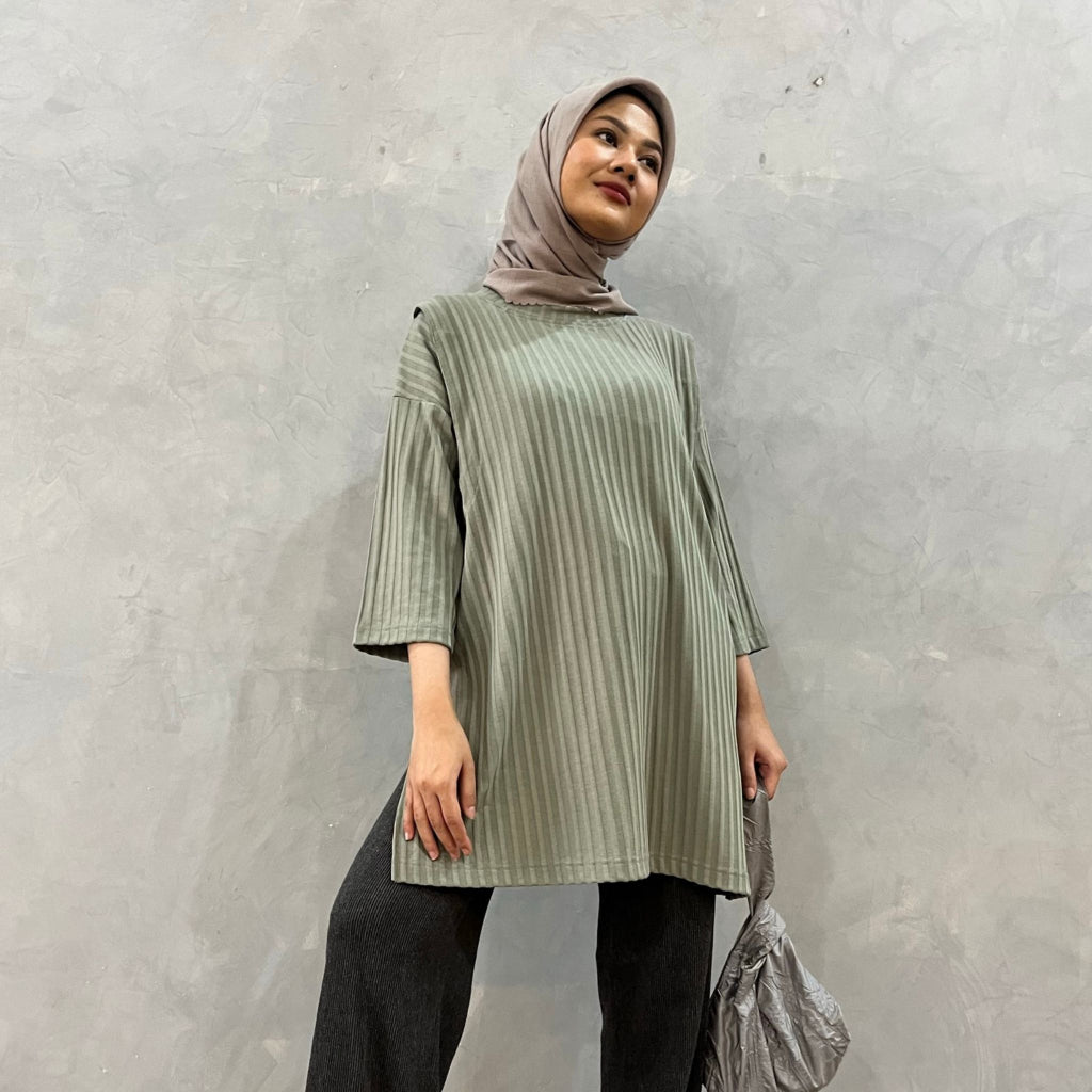 Eclemix Top Parita Nursing | Atasan Wanita Kaos Basic Oversize Busui Friendly