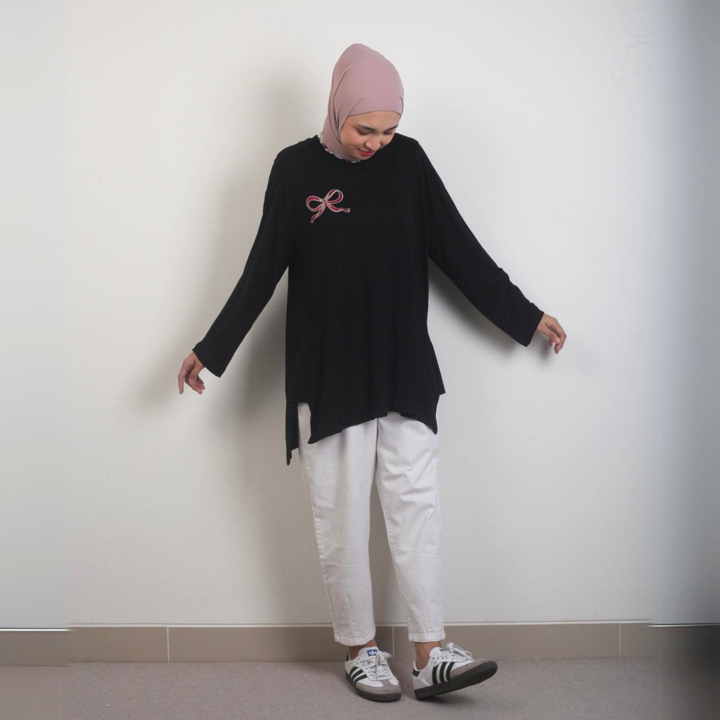 Image of Eclemix Top Casia | Atasan Wanita Kaos Lengan Panjang Daily Basic Loose