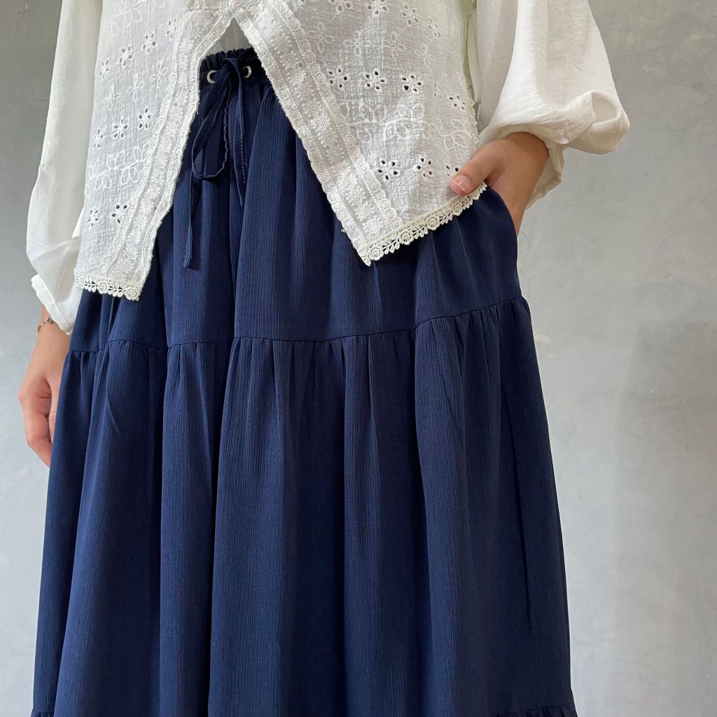 Eclemix Skirt Myomi | Rok Wanita Rampel Susun A-line