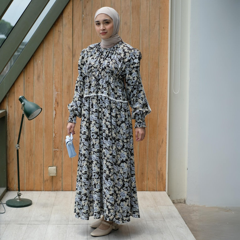Image of Eclemix Dress Euna |Baju Wanita Vintage Motif Bunga