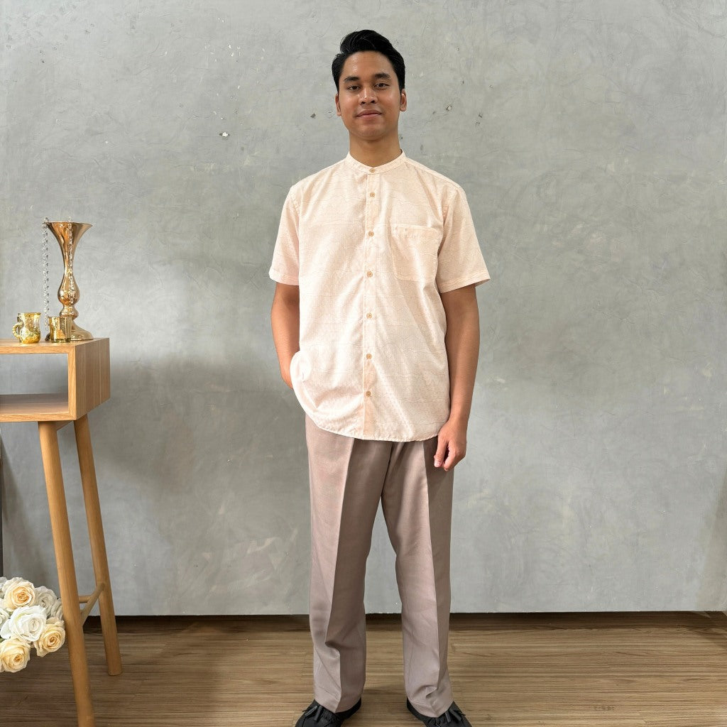 Eclemix Men Top Joon | Kemeja Koko Printing Pria Lengan Pendek