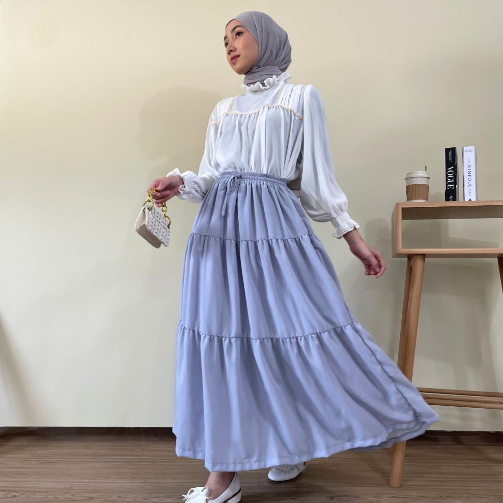 Eclemix Skirt Myomi | Rok Wanita Rampel Susun A-line