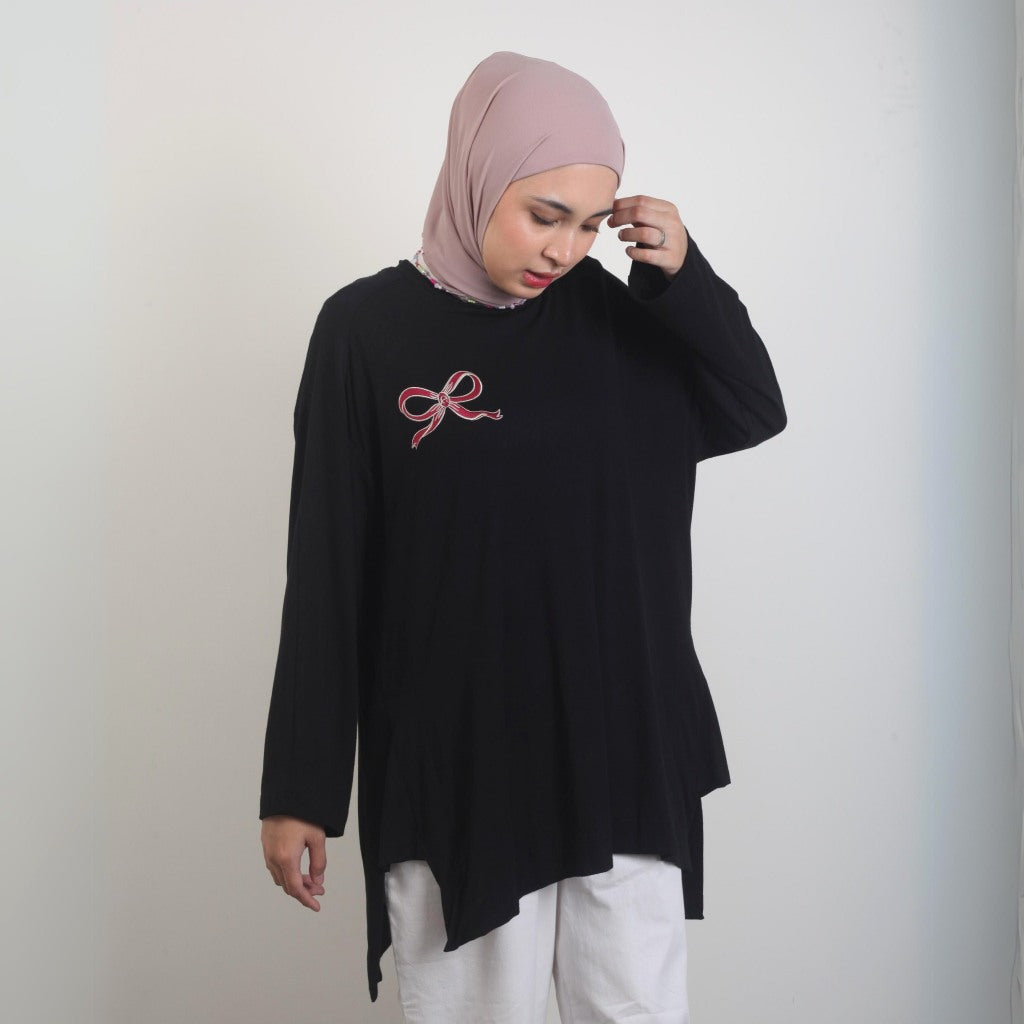 Eclemix Top Casia | Atasan Wanita Kaos Lengan Panjang Daily Basic Loose