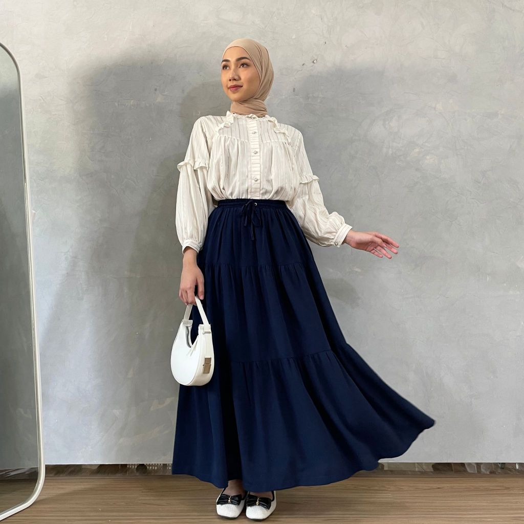 Eclemix Skirt Myomi | Rok Wanita Rampel Susun A-line