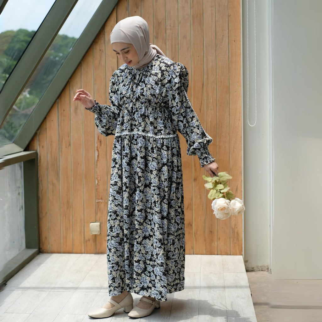 Image of Eclemix Dress Euna |Baju Wanita Vintage Motif Bunga