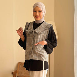 Image of Eclemix Outer Mosha |  Vest Wanita Tartan Tanpa Lengan