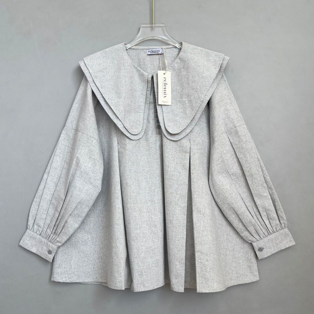 Eclemix Top Numa | Atasan Wanita Blouse Kerah Tumpuk