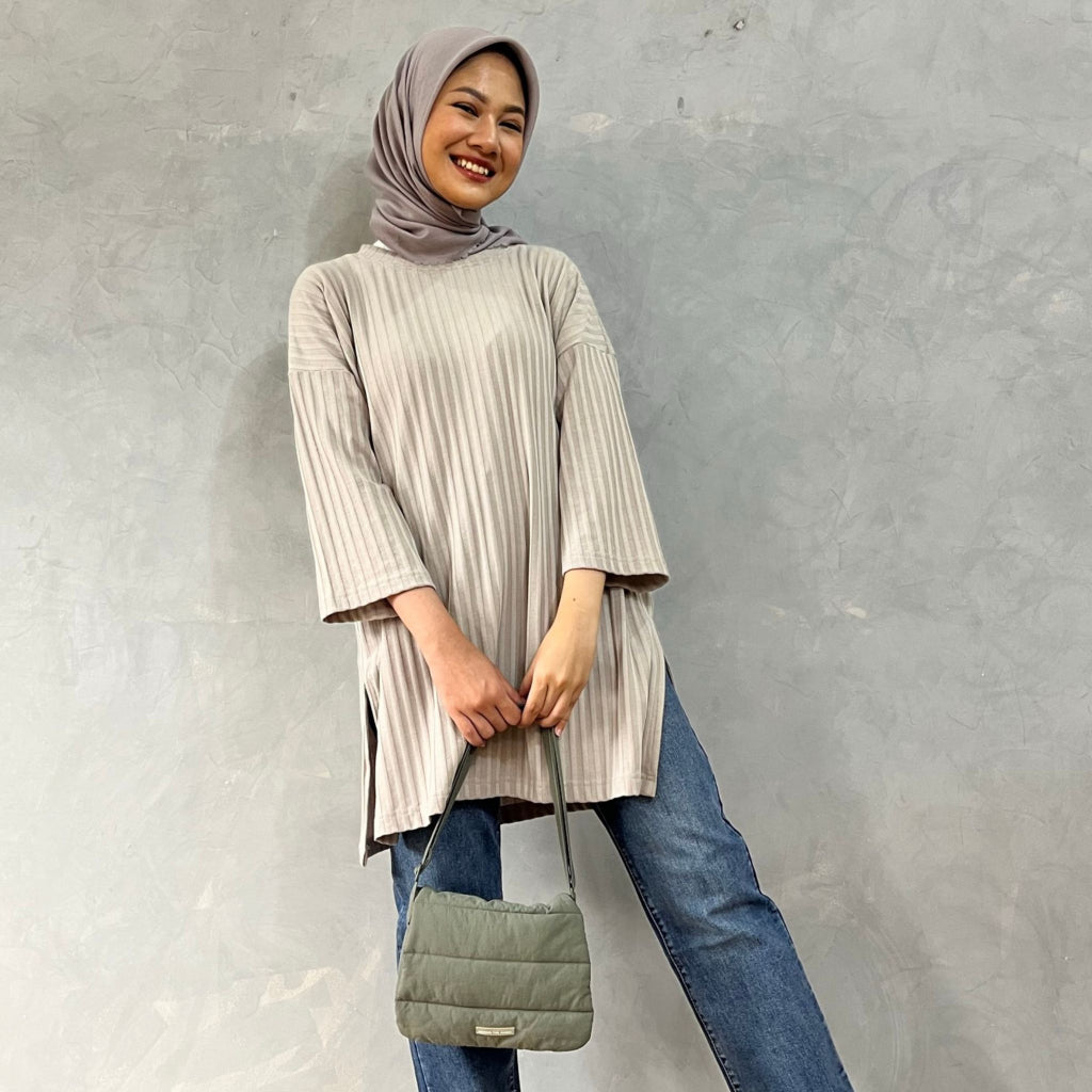 Eclemix Top Parita | Atasan Wanita Kaos Basic Oversize Non Busui
