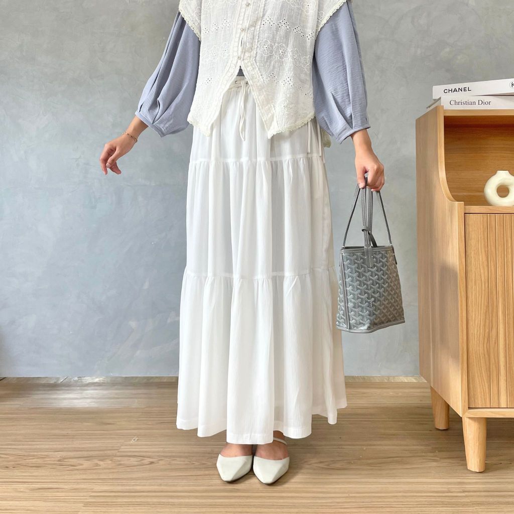 Eclemix Skirt Myomi | Rok Wanita Rampel Susun A-line