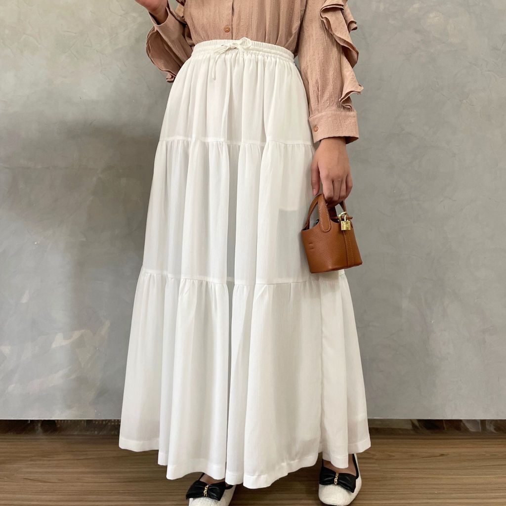 Image of Eclemix Skirt Myomi | Rok Wanita Rampel Susun A-line