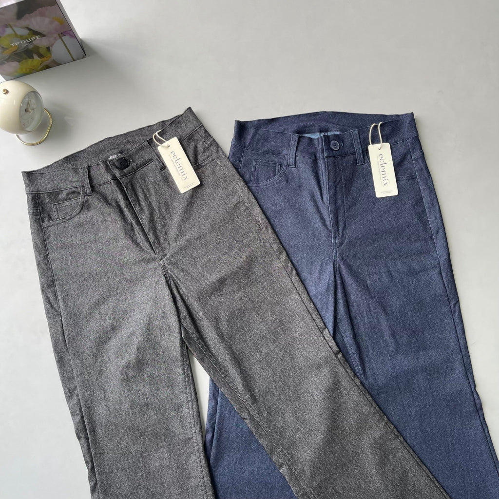 Eclemix Pants Jiwon| Celana Panjang Wanita Highwaist Cutbray Slim Fit