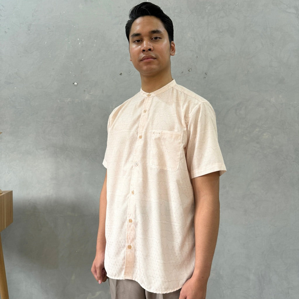 Eclemix Men Top Joon | Kemeja Koko Printing Pria Lengan Pendek