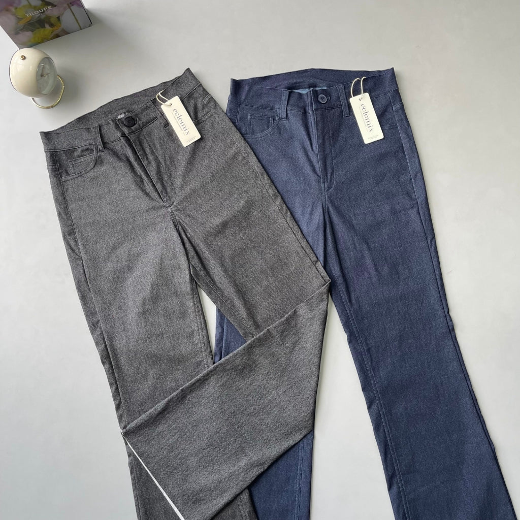 Eclemix Pants Jiwon| Celana Panjang Wanita Highwaist Cutbray Slim Fit
