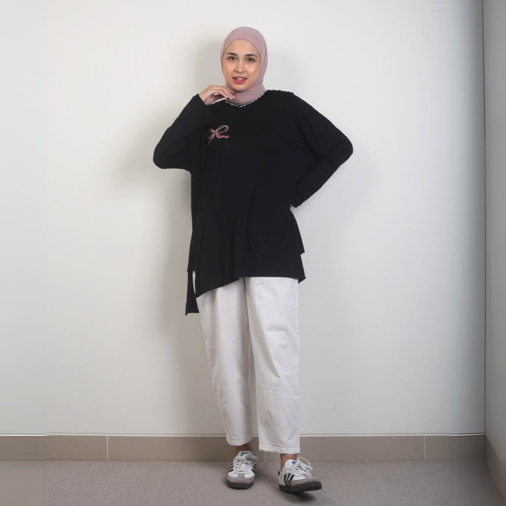 Eclemix Top Casia | Atasan Wanita Kaos Lengan Panjang Daily Basic Loose