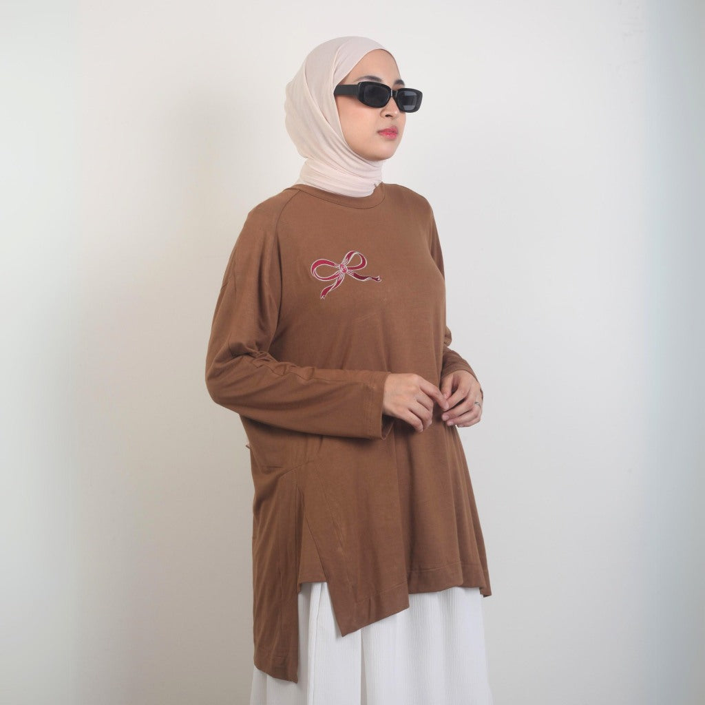 Eclemix Top Casia | Atasan Wanita Kaos Lengan Panjang Daily Basic Loose