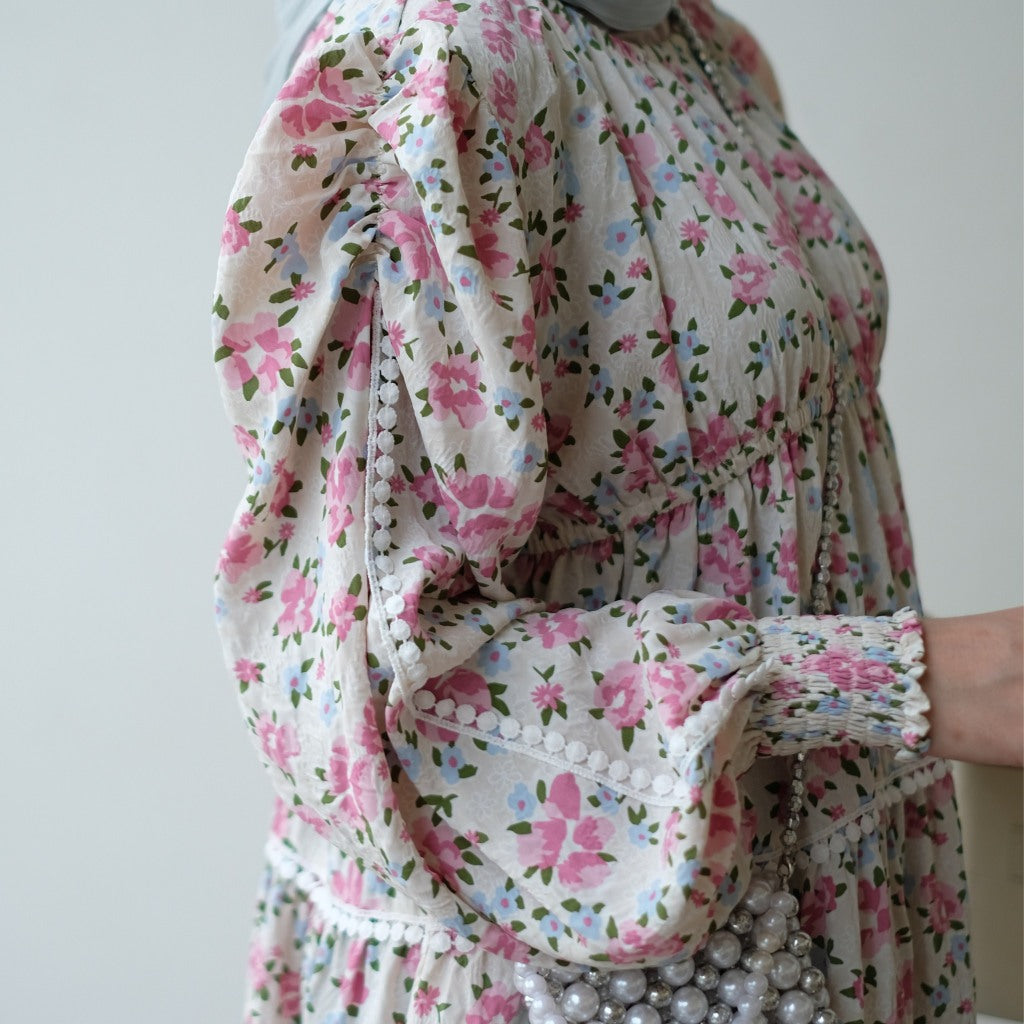 Eclemix Dress Euna |Baju Wanita Vintage Motif Bunga
