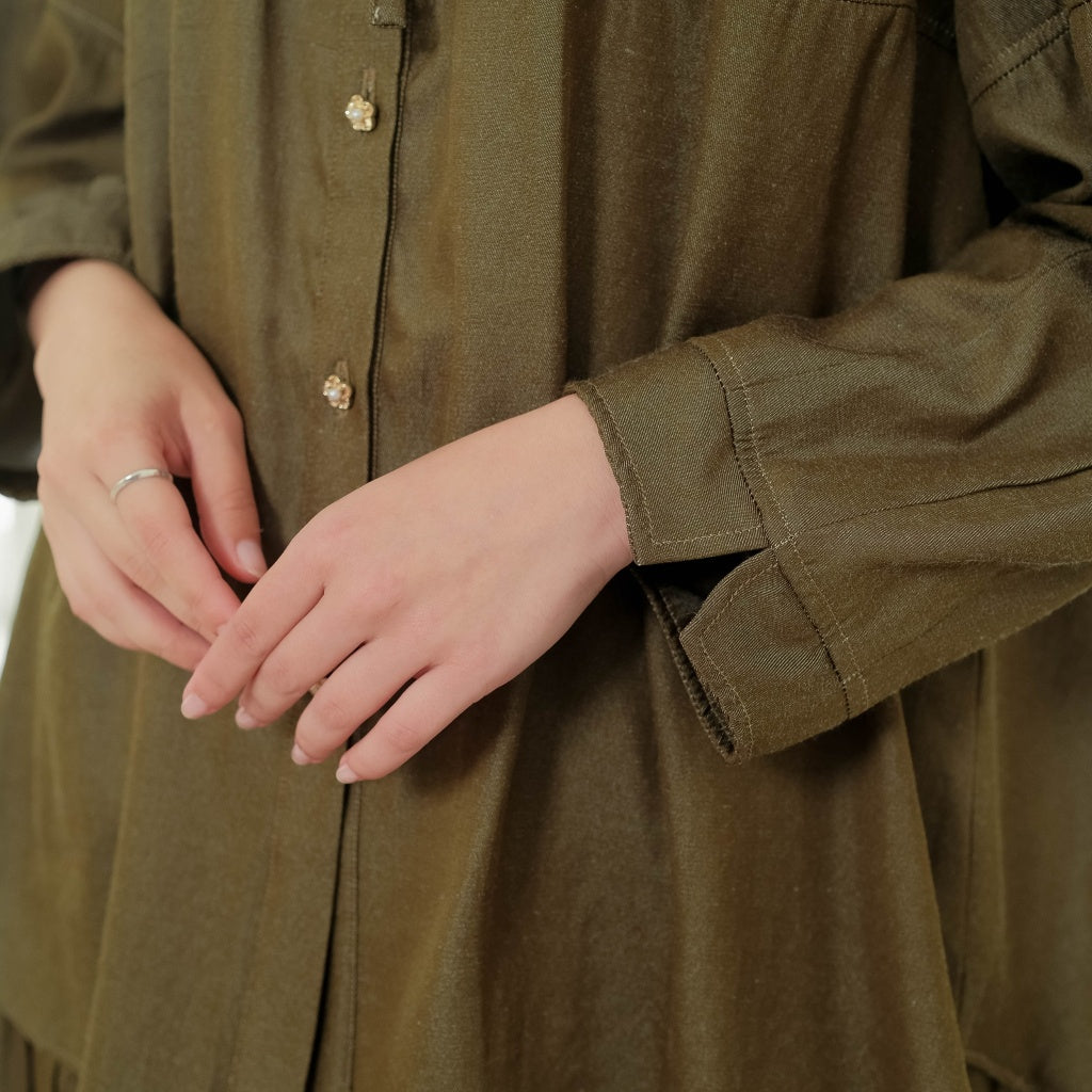 Image of Eclemix Top Unwind | Atasan Wanita Blouse Polos Ruffle Tali