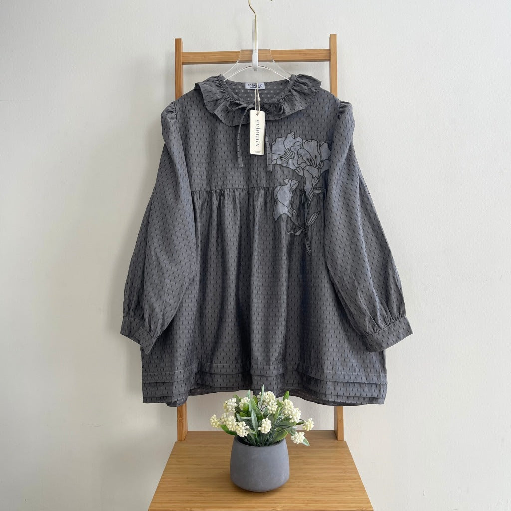 Image of Eclemix Top Syora | Atasan Wanita Blouse Dobby Resleting Depan