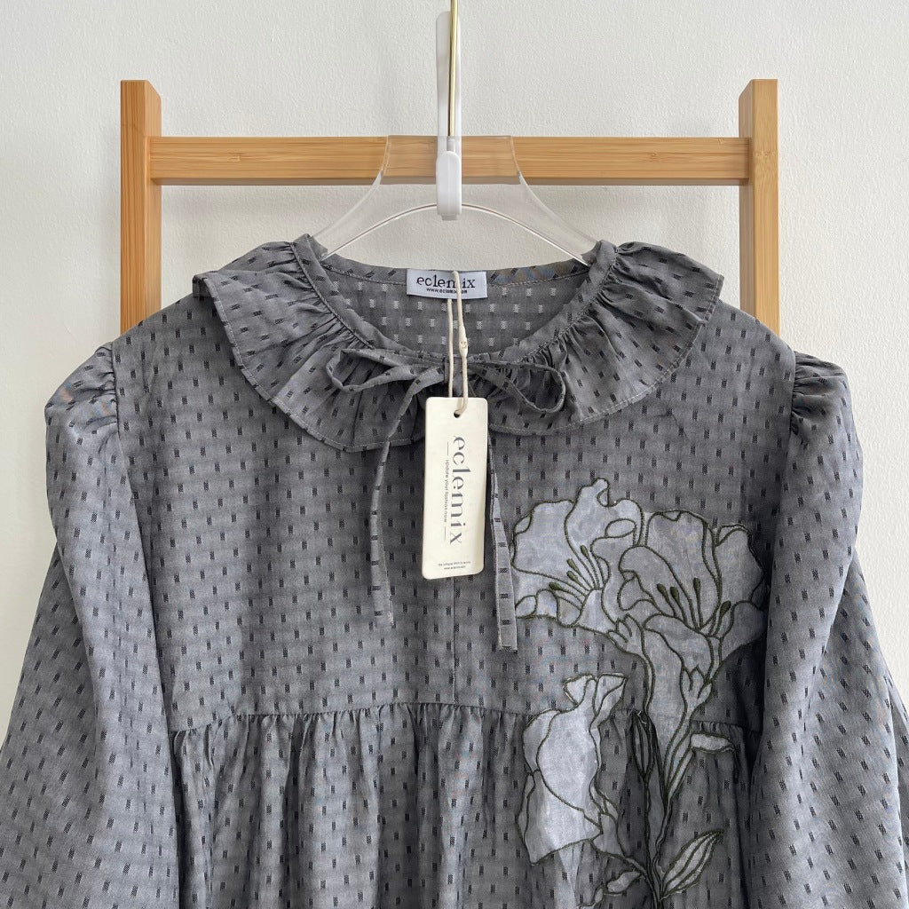 Image of Eclemix Top Syora | Atasan Wanita Blouse Dobby Resleting Depan