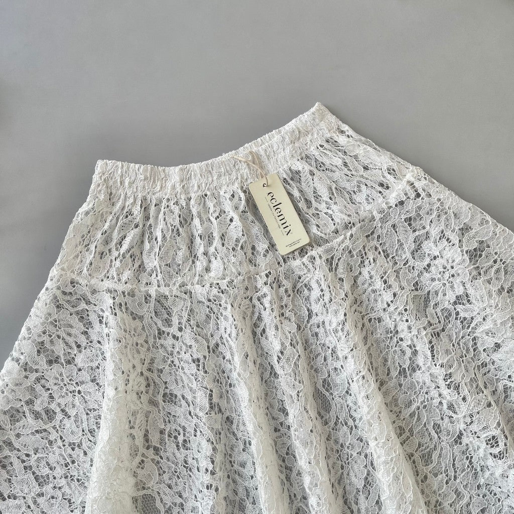 Image of Eclemix Skirt Lassy | Rok Wanita Brukat Daily | Layered Lace Bottom Wrapped Hip Half Body Apron