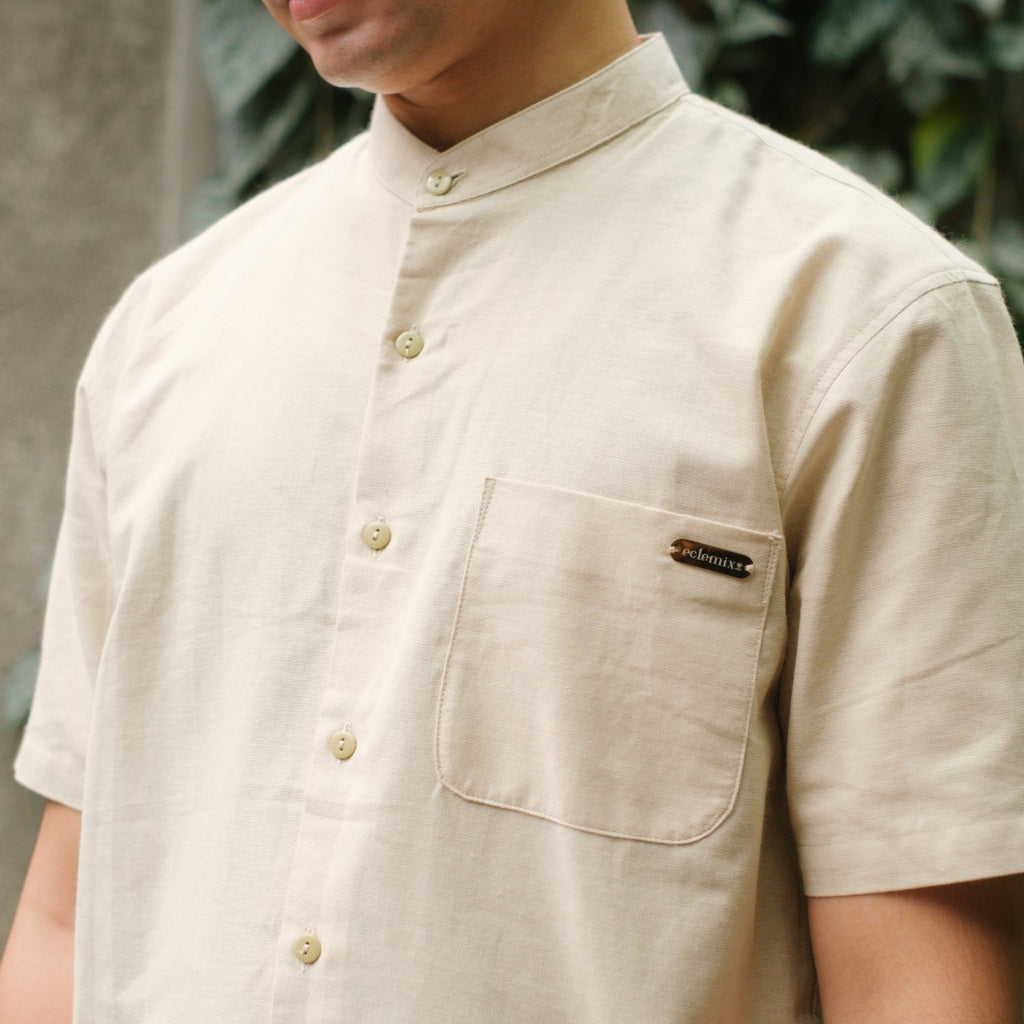 Image of Eclemix Men Top Junho | Kemeja Koko Linen Pria Lengan Pendek