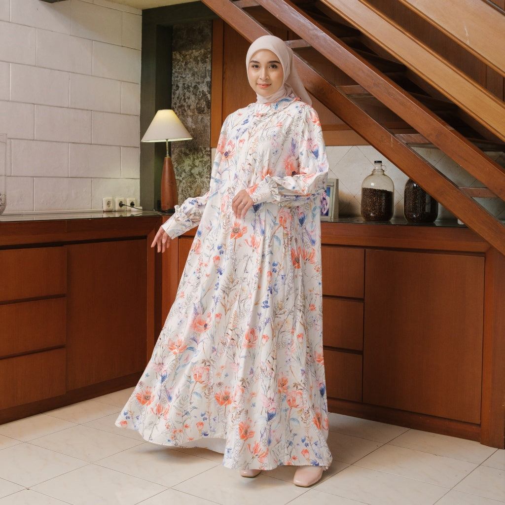 Image of Eclemix Mimosa Exclusive Printing Set | Dress Wanita & Anak Motif | Family Set | Sarimbit