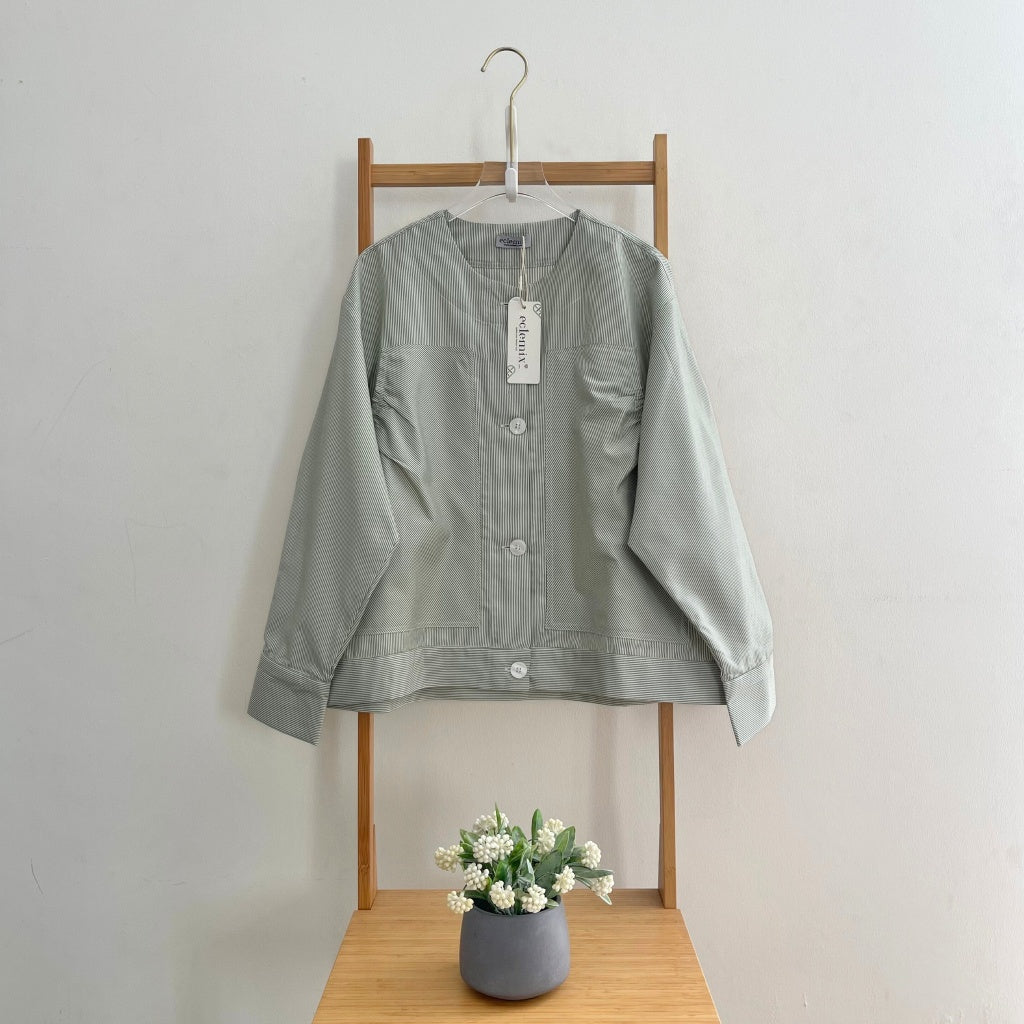 Eclemix Top Alexa Skipper Shirt | Atasan Wanita Kemeja Motif Stripes Salur