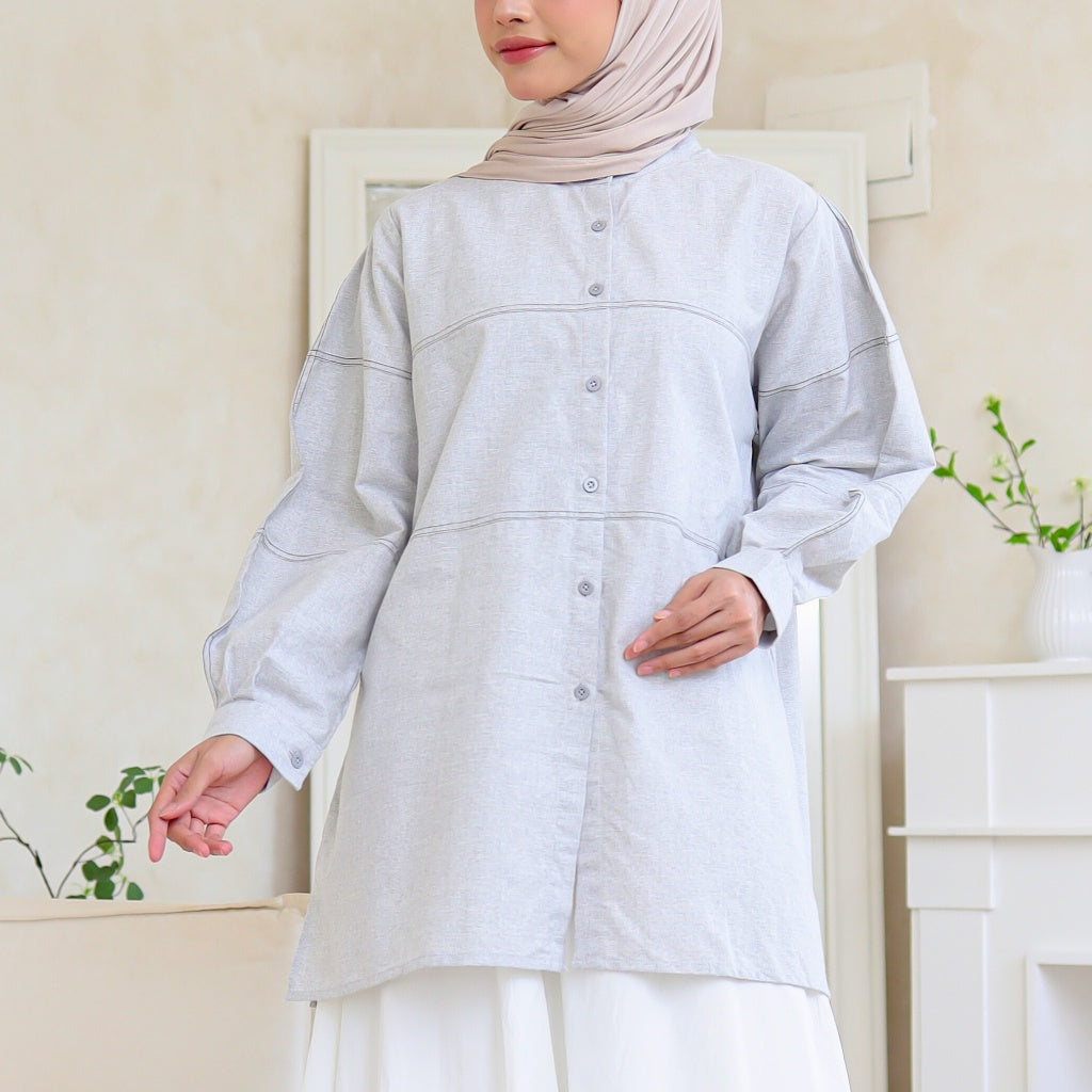 Image of Eclemix Top Nour Oversized Casual Shirt | Atasan Katun Wanita Casual Style
