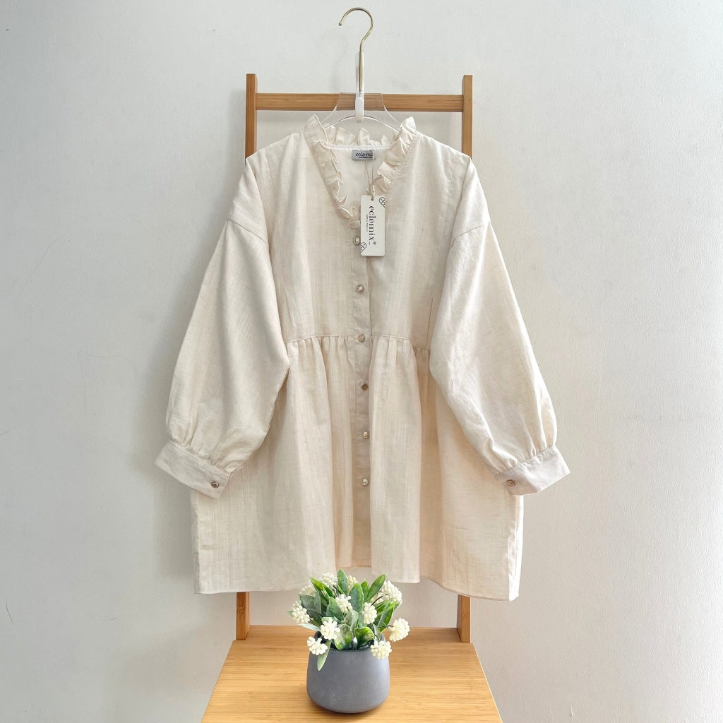 Eclemix Top Elara | Atasan Wanita Blouse Polos Kerah Frill