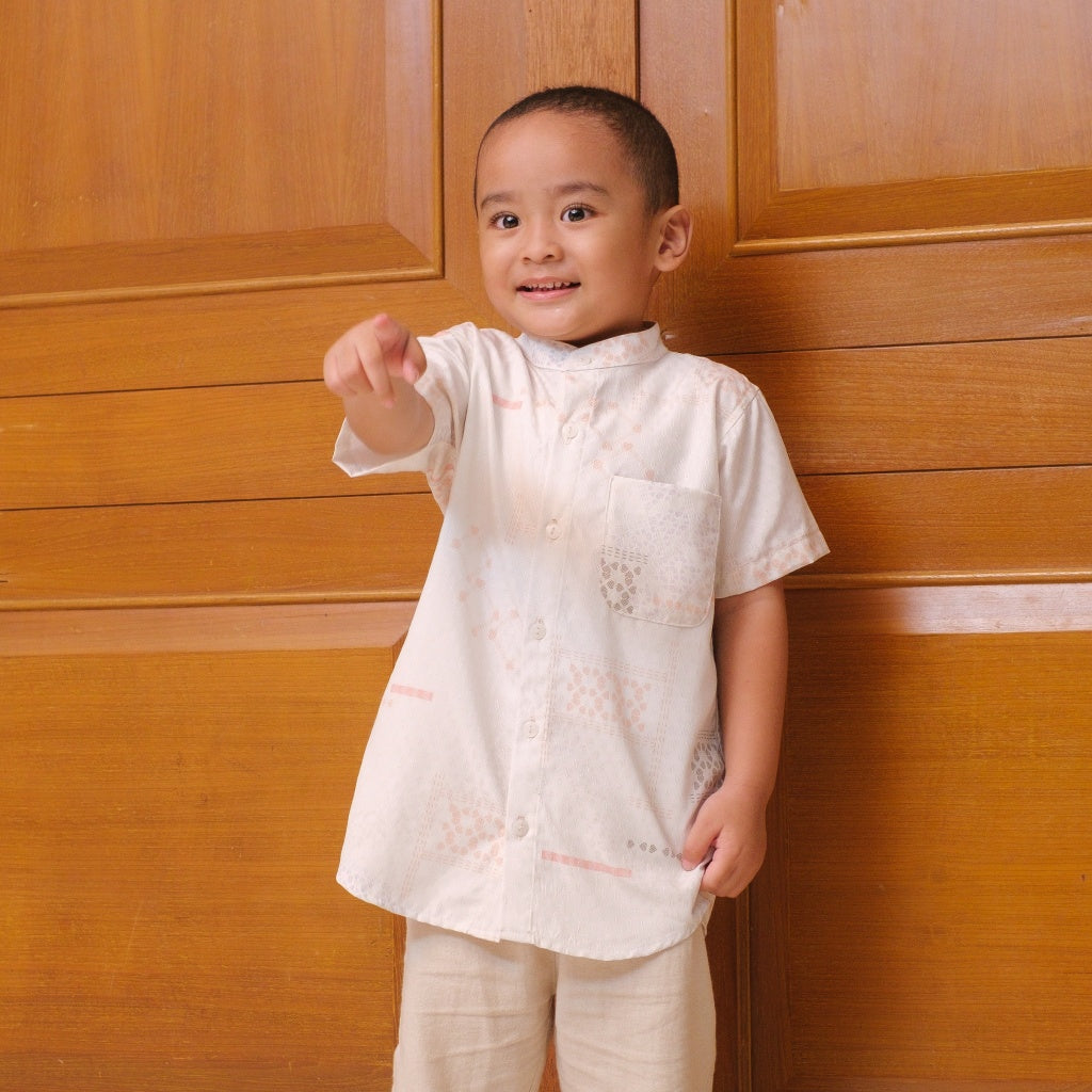 Image of Eclemix Top Kemeja Anak Mimosa | Kemeja Koko Printing Anak Laki-Laki Lengan Pendek