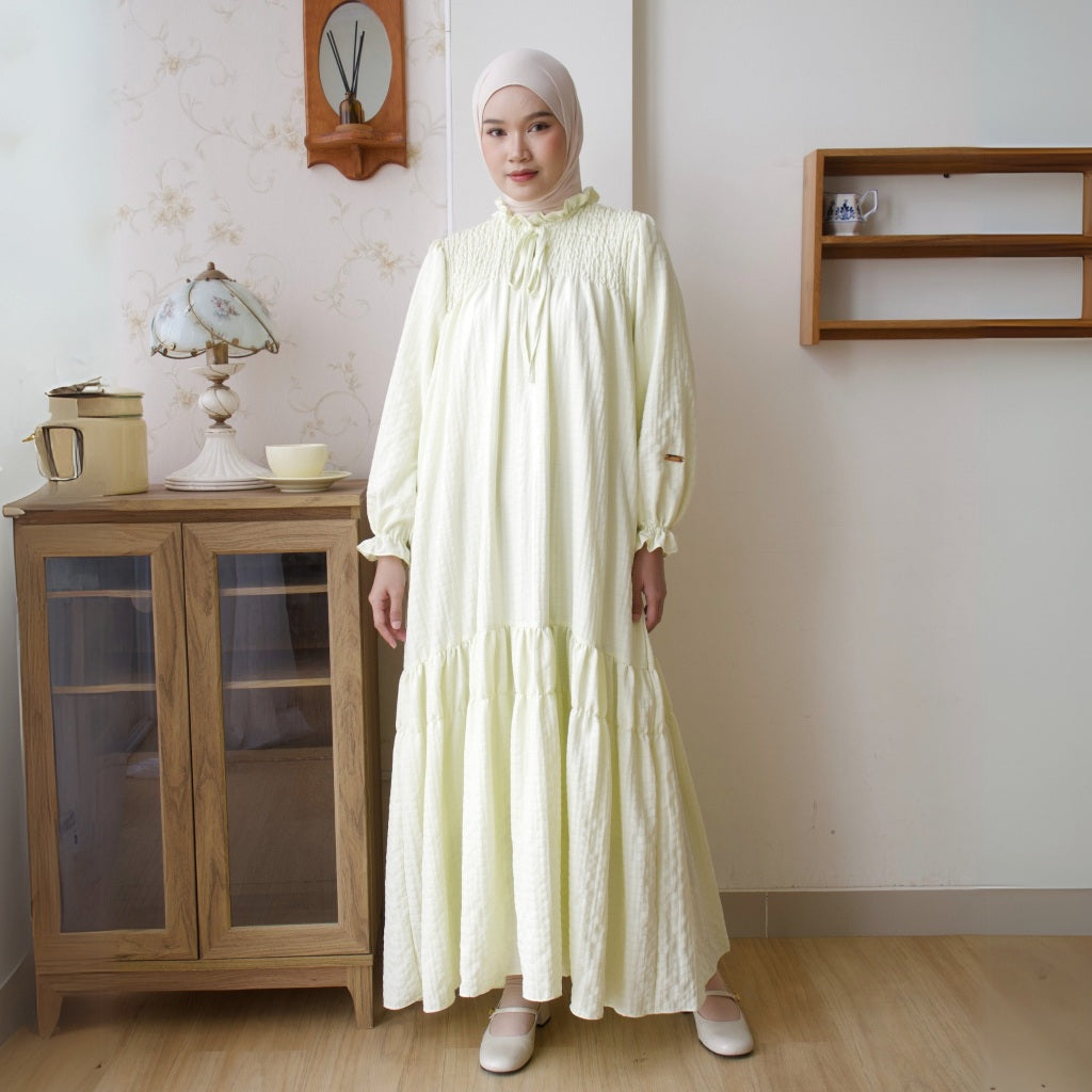 Eclemix Dress Alana | Gamis Wanita Polos Kerah Tali