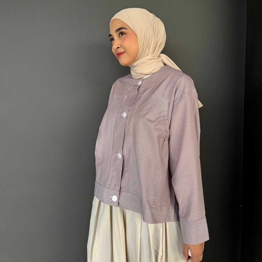 Image of Eclemix Top Alexa Skipper Shirt | Atasan Wanita Kemeja Motif Stripes Salur