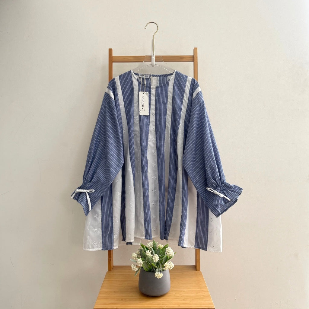 Eclemix Top Sorela | Cotton Striped Blouses | Atasan Wanita A-Line