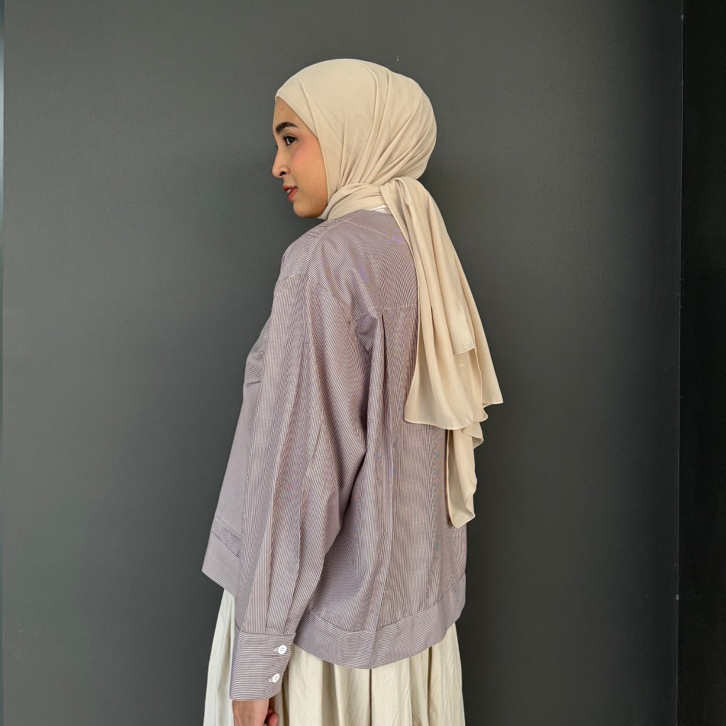 Eclemix Top Alexa Skipper Shirt | Atasan Wanita Kemeja Motif Stripes Salur