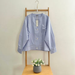 Image of Eclemix Top Alexa Skipper Shirt | Atasan Wanita Kemeja Motif Stripes Salur