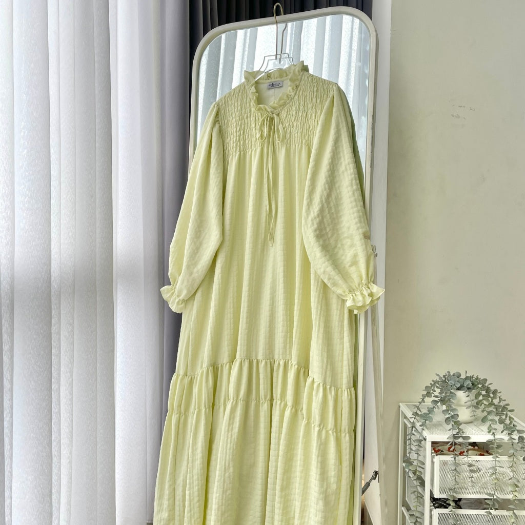Eclemix Dress Alana | Gamis Wanita Polos Kerah Tali